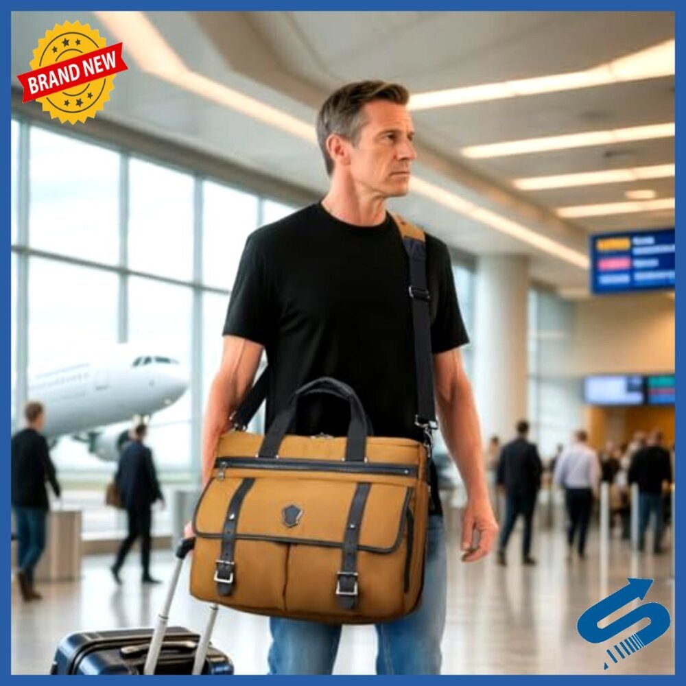Professional Business Briefcase Expandable Laptop Bag Durable Mens Work Bag - Picture 2 of 7